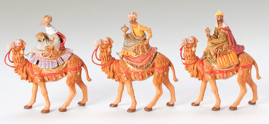 5 Inch Scale Three Kings On Camels Set By Fontanini 