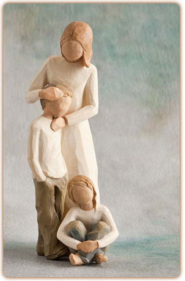 Willow Tree® Spirited Child Mother and Son Family Gathering